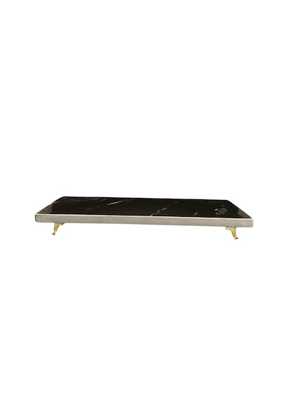 Porselen Baharatlık Altlığı, Yağdanlık Altlığı Sunumluk Olarak Kullanıma Uygun, Ayaklı Siyah