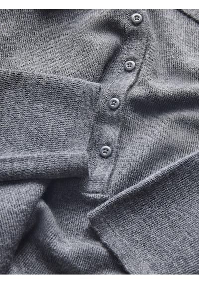 Jack & Jones Kadin Dar Kalip Polo Yaka Kazak - Wren - 12286299 Medium Grey Melange