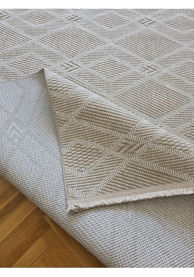 Elvey Home Lara Bej Krem Sisal İskandinav Extra Yumuşak Özel Kesim Kolay Temizlenen Salon Koridor Mutfak Halısı 05-bej/krem