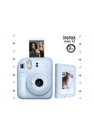 Fujifilm Instax Mini 12 Fotoğraf Makinesi + 28'li Mini Albüm Seti Mavi