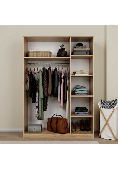 Loren 3 Kapaklı, 6 Raf Bölmeli, Askılıklı Geniş Elbise Dolabı, Gardırop, Safir Meşe 190 135 Safir Meşe Loren 3 Kapaklı, 6 Raf Bölmeli, Askılıklı Geniş Elbise Dolabı, Gardırop, Safir Meşe 190 135 Safir Meşe
