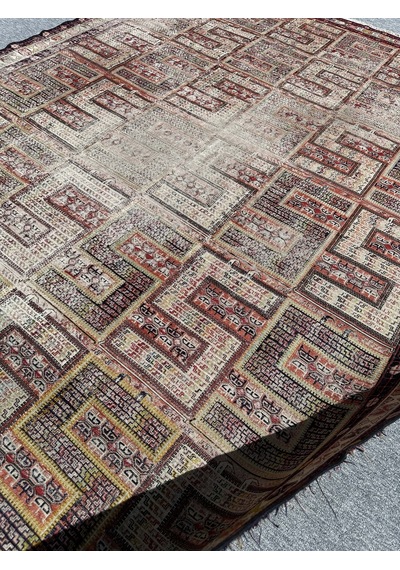 El Dokuma Eskitme İran Halısı 205x270 Yün 6 M2 İnce İran Halısı Lacivert