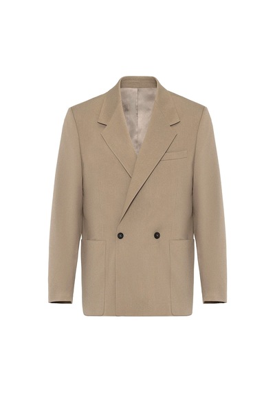 Antioch Relax Fit Kruvaze Kapama Erkek Teknik Blazer Ceket Bej