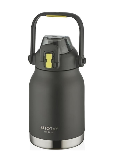 Shotay Çelik Termos Matara Phone Holder 1000ml Siyah