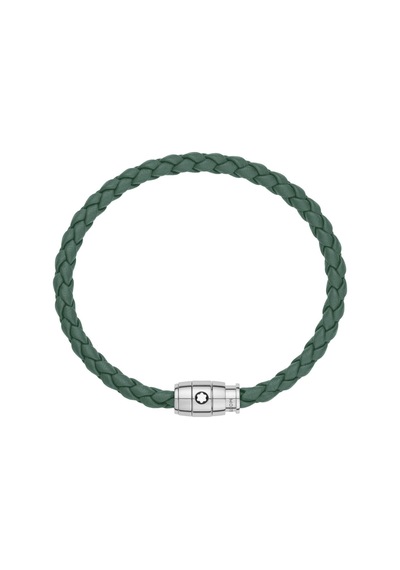 Montblanc Meisterstück Pewter Deri Çelik Bileklik 133150 Yeşil