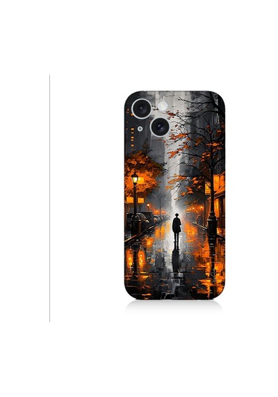 Apple Uyumlu iPhone 15 Plus Gece Yalnızlığı Desenli Silikon Kılıf Silikon