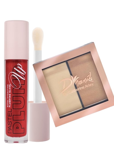 Pastel Plump Up Velvet Extra Hydrating Plumping Gloss 209 Red + Dynamik Magic Highlighter