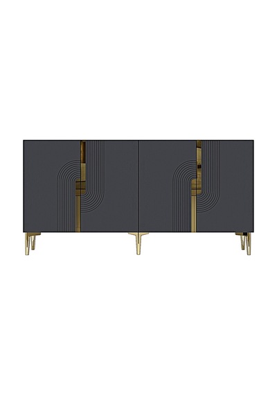 Ka1516 Meyra Konsol Ve Tv Sehpası 150cm Antrasit-gold
