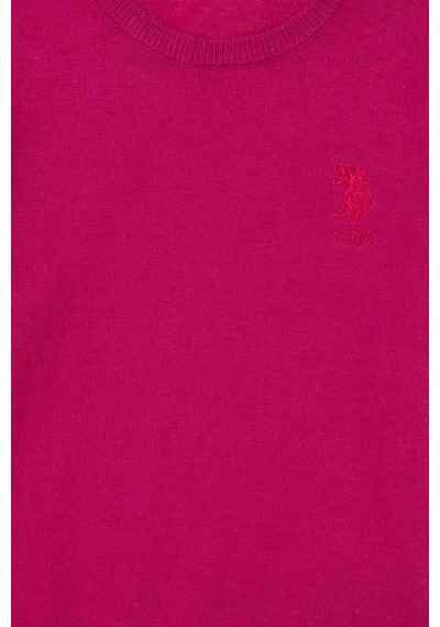 U.S. Polo Assn. Kız Çocuk Fuşya Bisiklet Yaka Basic Kazak 50288945-VR023