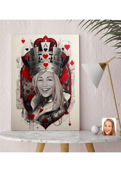 Bk Gift Kişiye Özel Maça Kızı Kraliçe Kanvas Tablo-3 30x50 , Sevgiliye Hediye, Arkadaşa Hediye Kobitmeyencom33356 Bk Gift