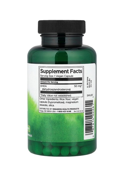 Swanson Vitamins, Higher Potency Dhea, 50 Mg, 120 Vegan Capsules