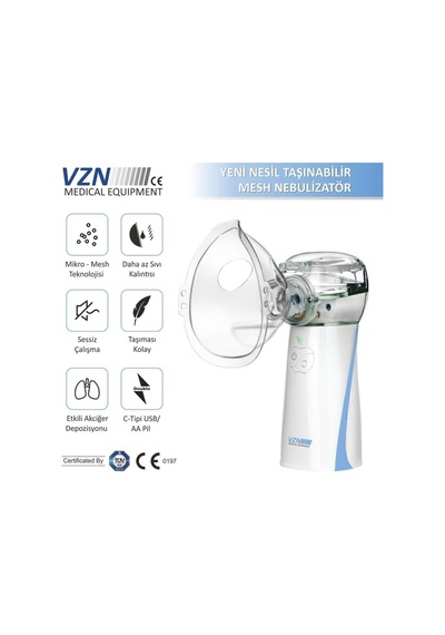 Taşınabilir Yeni Mesh Nebulizatör Şarjlı,ayarlanabilir 3 Kademeli Lt-n200