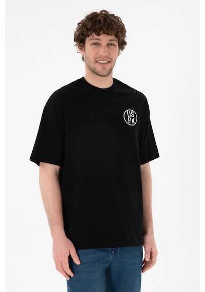 U.S. Polo Assn. Erkek Oversize Fit Bisiklet Yaka Siyah Tişört 50305904-VR046