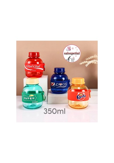 Mini Renkli Su Şişesi 350ml Figürlü Renkli Mini Suluk Matara 350ml Turuncu