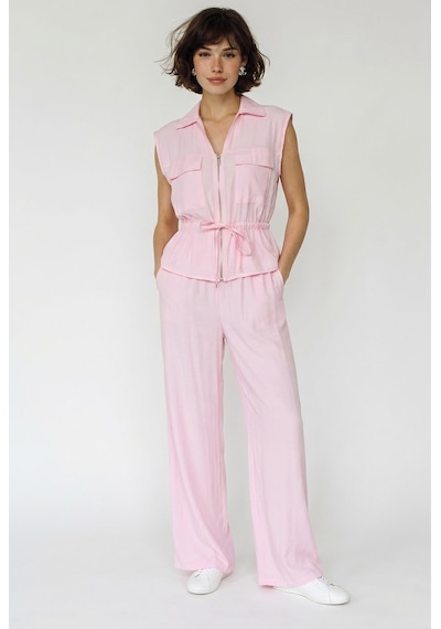 Kadın Fermuarlı Çift Cepli Ayarlanabilir Yelek Beli Lastikli Pantolon Modal Takım 8051 60286045 - Pembe Kadın Fermuarlı Çift Cepli Ayarlanabilir Yelek Beli Lastikli Pantolon Modal Takım 8051 60286045 - Pembe