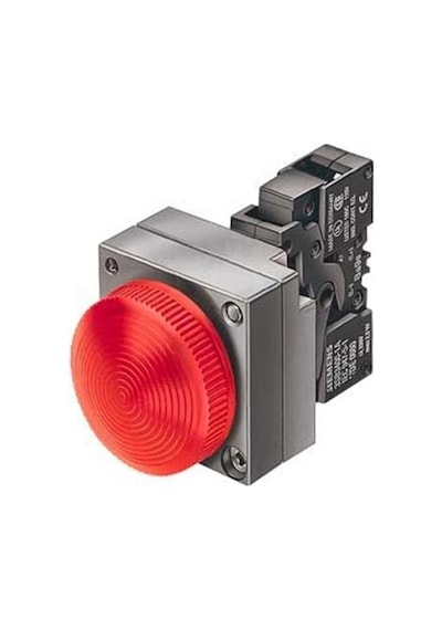 Siemens 3Sb3604 6Ba30 3Sb3 Metal Seri 22Mm Komple Sinyal Lambası 250V A Direk Beslemeli Ampulsüz Soket Ve Ka