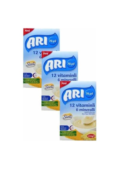 Arı Mama Sütlü Pirinç Unu 200 Gr Bebek Maması 3'lü Paket