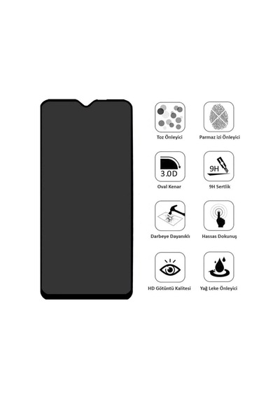 Hubrendy Tedarik Redmi Note 8 Pro Uyumlu Hayalet Ekran Gizli Tam Kaplayan Kırılmaz Cam Seramik Ekran