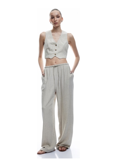 Koton Beli Bağcıklı Keten Karışımlı Rahat Kalıp Çizgili Geniş Paça Pantolon Bej Çizgili 5sal40049ıw Ekru Çizgili Koton Beli Bağcıklı Keten Karışımlı Rahat Kalıp Çizgili Geniş Paça Pantolon Bej Çizgili 5sal40049ıw Ekru Çizgili