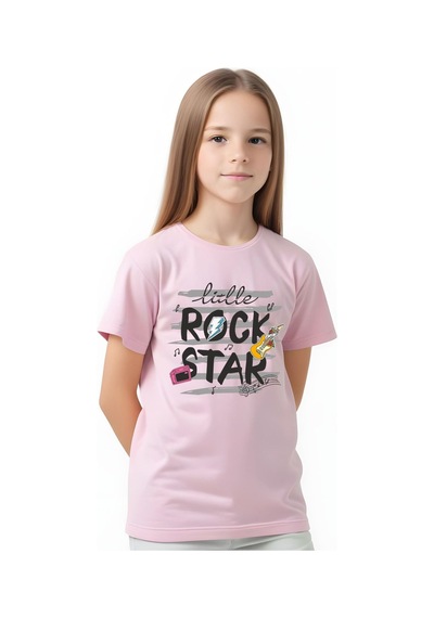 Panios Kids Little Rock Baskılı Kız Çocuk Kısa Kollu T-shirt Açık Pembe Panios Kids Little Rock Baskılı Kız Çocuk Kısa Kollu T-shirt Açık Pembe