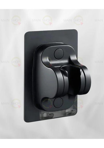 Mainshop Kolay Kurulum, Matkap Gerektirmeyen Duş Başlığı Tutacağı Çift Kancalı M-049 Siyah