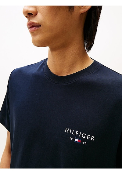 Tommy Hilfiger Brand Love Small Hılfıger Tee Erkek Mavi T-shirt - Mw0mw41456