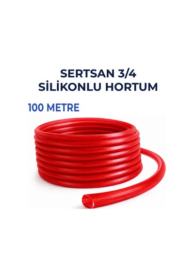 Silikonlu Bahçe Hortumu 3/4 İnç 100 Metre Kırmızı - Dayanıklı Sulama Hortumu