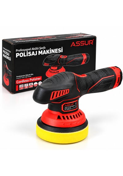 Assur 12v 125 Mm Şarjlı Polisaj Makinesi Profesyonel Akülü Cila Makinesi