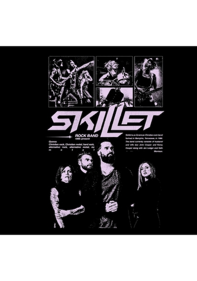 Skillet - Müzik - Rock Grubu Baskılı Unisex %100 Pamuk Kapüşonlu Sweatshirt Siyah