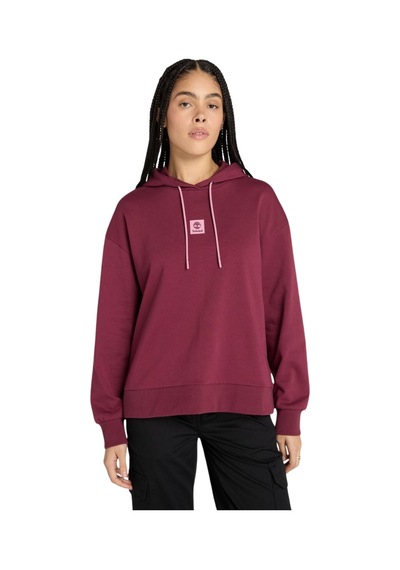 B0a5sx26481-r Timberland Stack Logo Loop Back Hoodie Kadın Sweatshirt Bordo B0a5sx26481-r Bordo