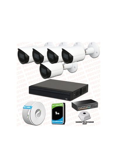 Provzen Dahua 5 Kameralı Ip 1080p Gece Görüşlü Güvenlik Kamerası
