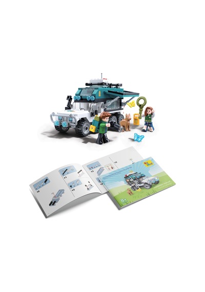Ogi Mogi Toys Eğitici Bloklar Işıklı Mavi Karavan 298 Parça,  Yapı Seti