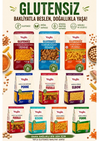 10 Lu Doğal Glutensiz Makarna Serisi 400 Gr Elbow-penne-fusulli-risoni
