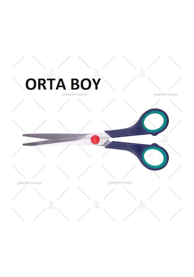 Ofis Tipi Kauçuk Saplı Orta Boy Kesim Makası 6,25"inç / 16.cm