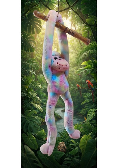 Peluş Sesli Maymun 90 Cm Çok Renkli
