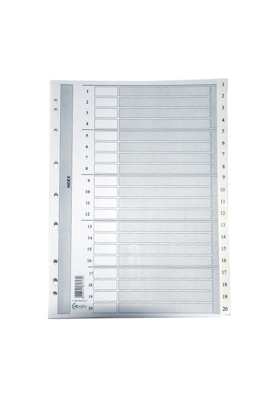Bafix Seperatör 1-12 Rakamlı Karton A4 25 Li Paket