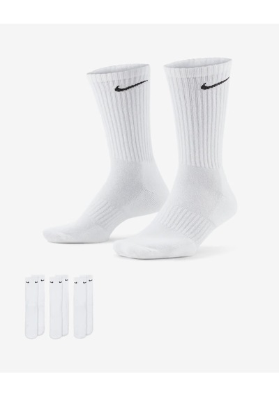 Nike Sx7664-100 Everyday Cushioned Crew Antrenman Çorapları 3 Çift Beyaz