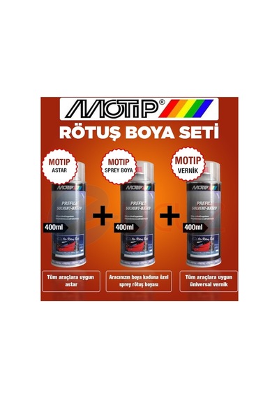 Motip Opel Kod:g80 Güntaşı Sarı Rötuş Sprey Boya Seti Boya+vernik+astar 400ml