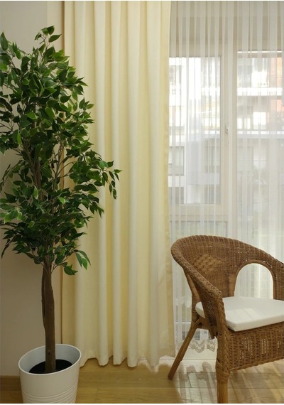 Evdepo Home Deniz Soft Pileli Fon Perde Krem