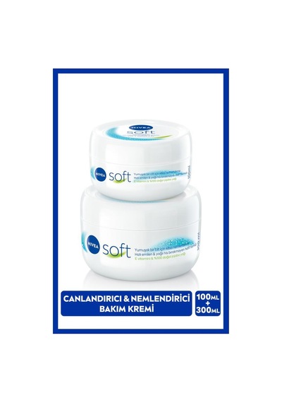 Soft Nemlendirici El Yüz Ve Vücut Bakım Kremi 100ml Ve 300ml, Jojoba Yağı, E Vitamini, Pürüzsüz Cilt
