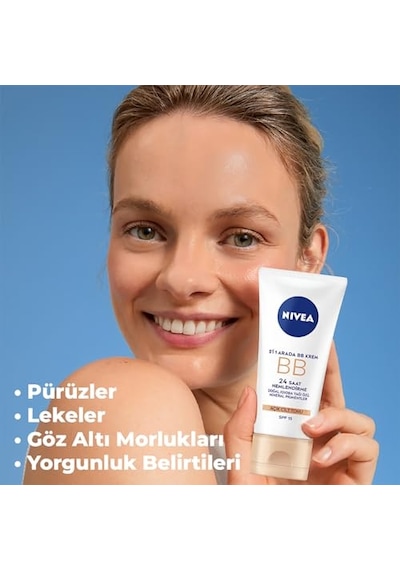 Nıvea Essentials 5'i 1 Arada Bb Krem, 24 Saat Nemlendirme+doğal Jojoba Yağı Özü +açık Cilt Tonu 50 Ml, Spf 15 Güneş Koruması