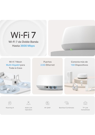 Tp-link Deco Be25 1-pack, Be3600 Mbps, 2 2.5 Gbps Portlar, Ai De