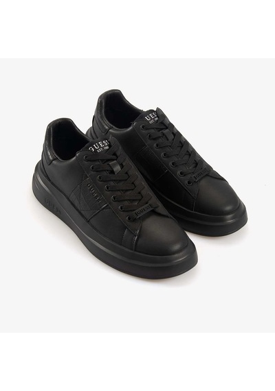 Guess Elba Deri Karışımlı Erkek Sneaker Ayakkabı Fmfeallep12 Siyah