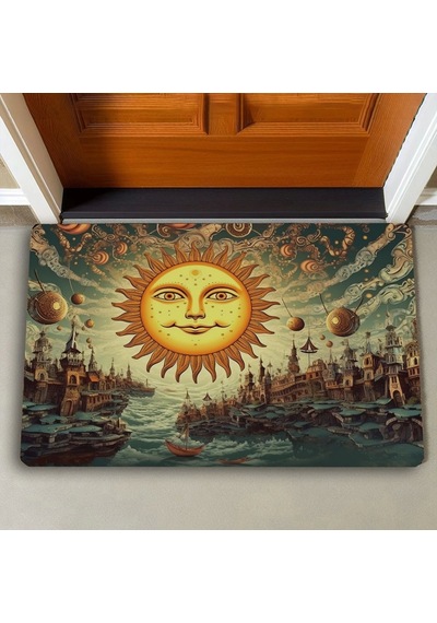 Valerine Life Sürrealizm Güneş Temalı Kapı Önü Paspası 45x70cm