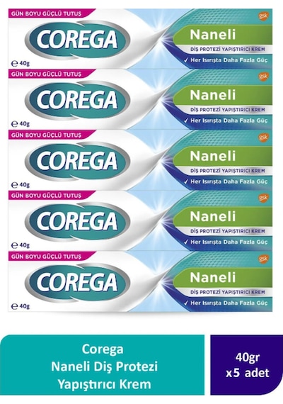 Naneli Diş Protezi Yapıştırıcı Krem 40g 5 Adet
