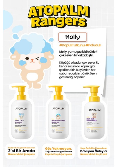 Çocuklar İçin Dolaşma Önleyici Nemlendirici Saç Kremi Atopalm Silky Hair Conditioner Kids