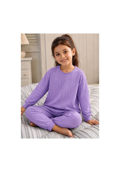H&c Coolboy H&c Kız Çocuk Pijama Takımı Jakarlı Uzun Kollu Üst Ve Lastikli Alt 2 Li Takım Mor H&c Coolboy H&c Kız Çocuk Pijama Takımı Jakarlı Uzun Kollu Üst Ve Lastikli Alt 2 Li Takım Mor