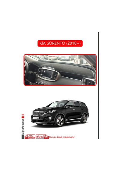 Kia Sorento 2018+torpido Koruma Halısı Kırmızı Kenar