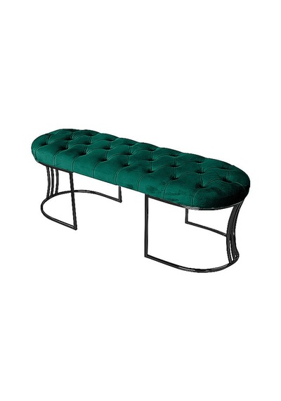 Viego Siyah Bench Puf Yeşil