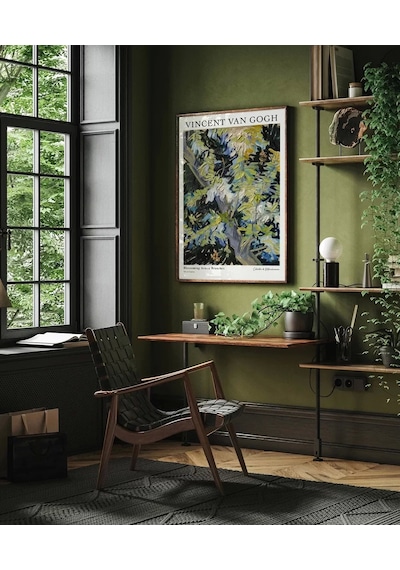 Çerçevesiz Poster Van Gogh Çiçek Açan Akasya Dalları